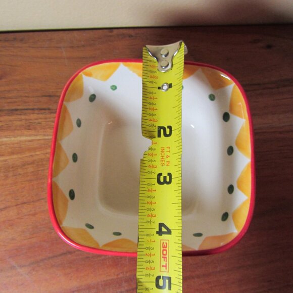 12 oz living art red carnival square bowl trinket dish (W5136) - Picture 4 of 7